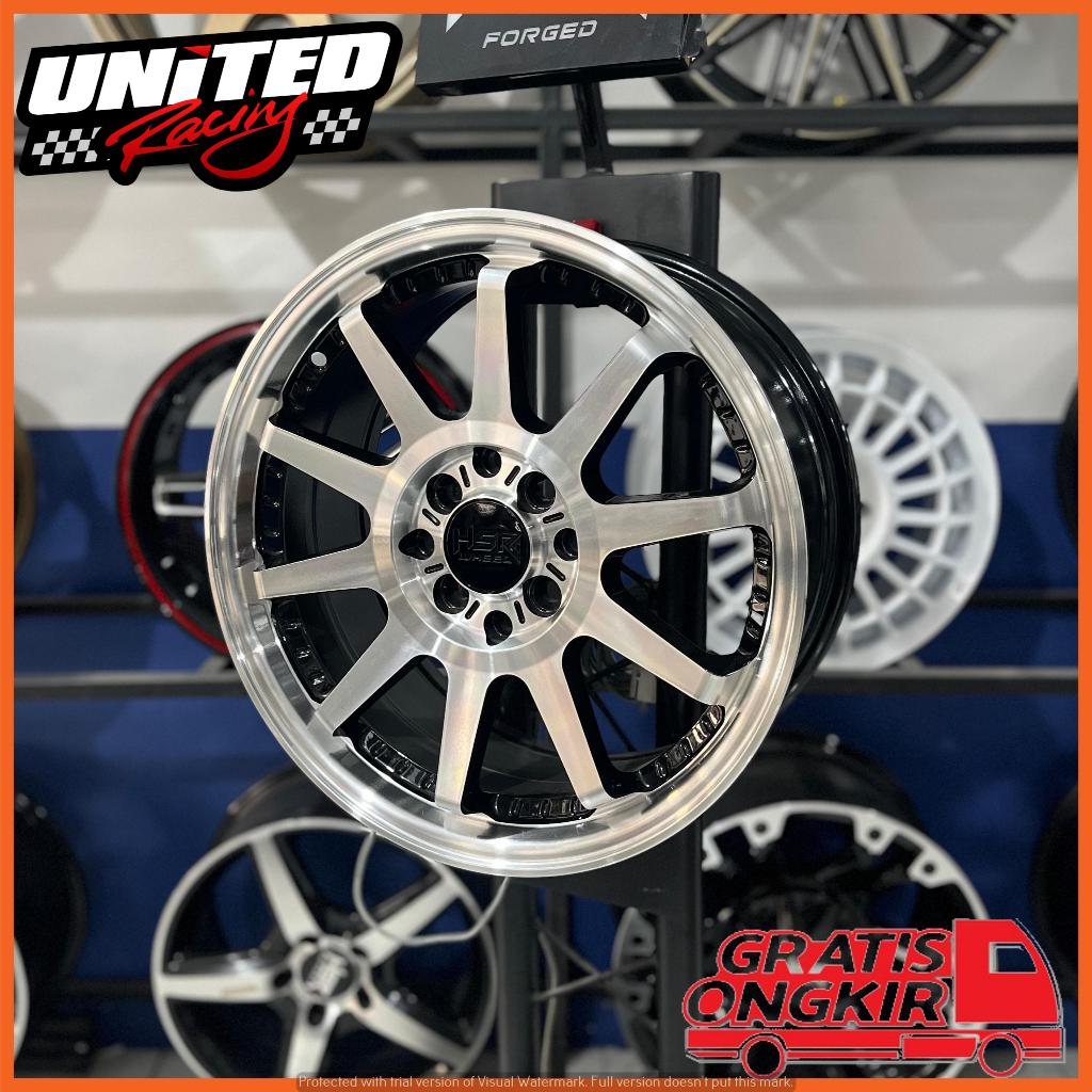 VELG MOBIL RING 16 HSR GYMKANA BOROKO R16 BLACK CHROME LEBAR 7 BRIO FREED SIRION MAZDA2 HYUNDAI