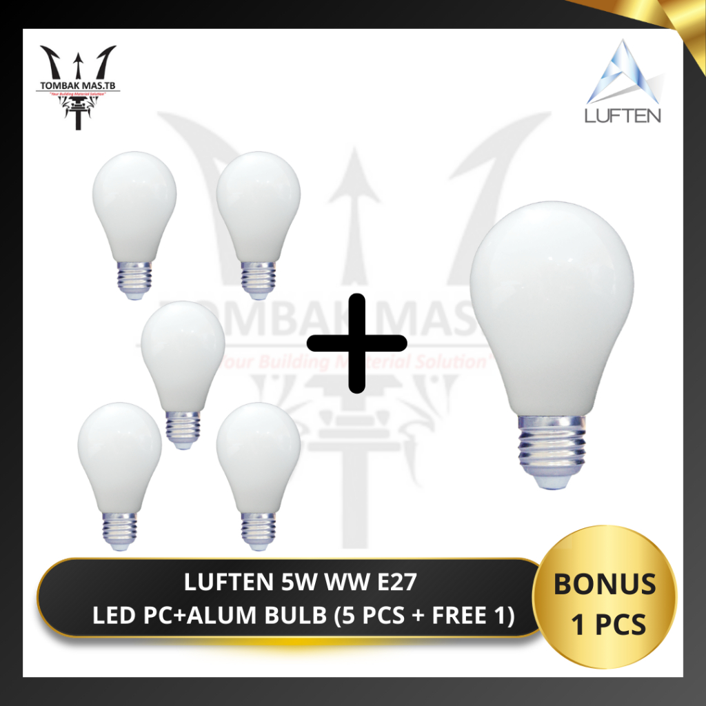 Bohlam Lampu LED Luften 5 Watt - Putih (5 + 1pcs)