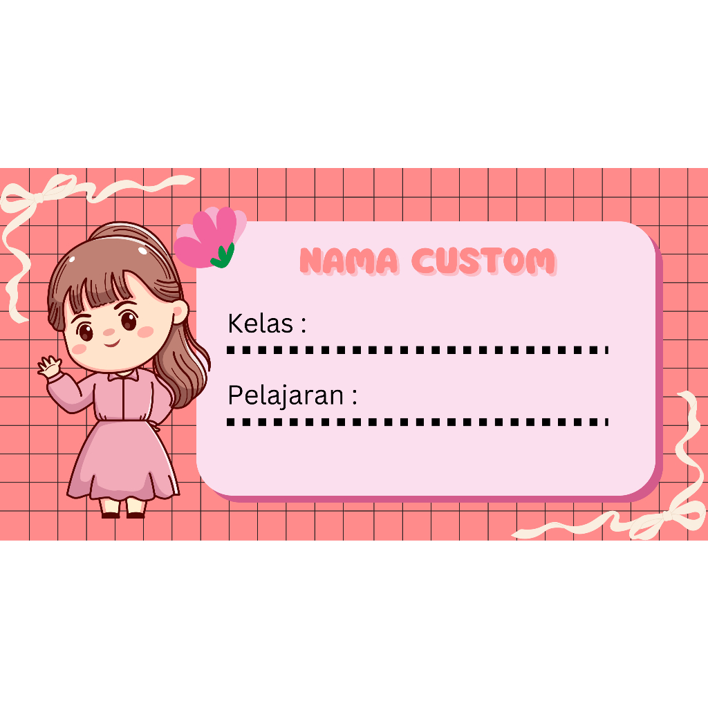 

54 PCS Stiker Mapel Buku Sekolah Nama Cewek