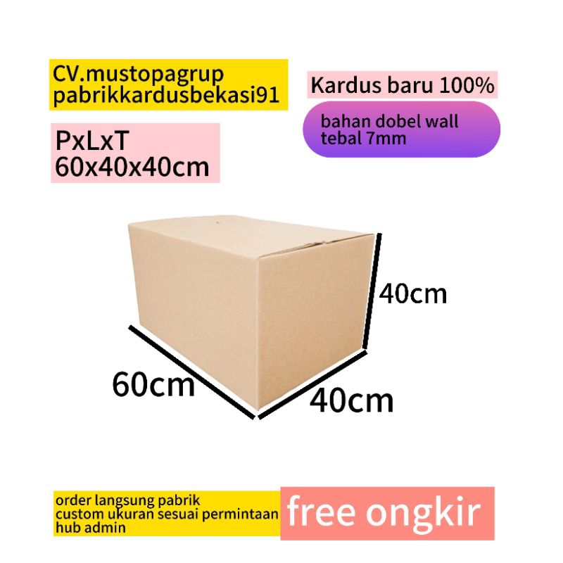 

Kardus Packing Pindahan Jumbo Besar Multifungsi 60x40x40cm