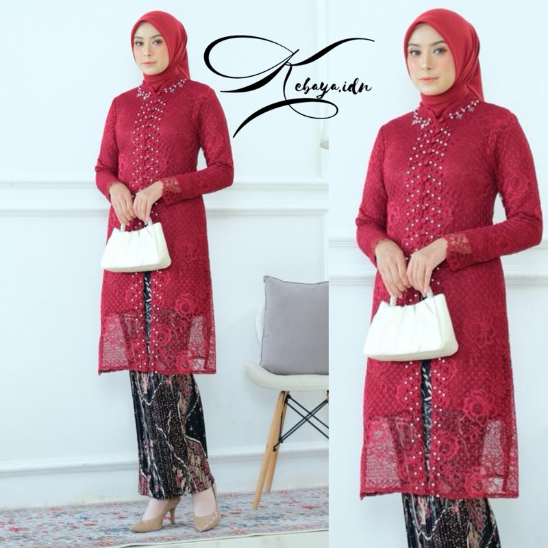 Free Hijab - Set Kebaya Modern - Atasan Kebaya - Kebaya Wisuda - Kebaya Modern - Kebaya Brokat - Keb