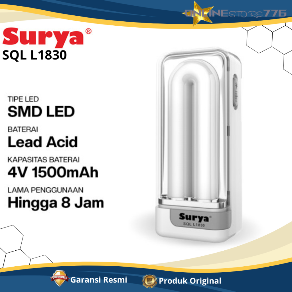 Lampu Senter Surya SQL L1830 Lampu Senter Darurat Lampu Emergency