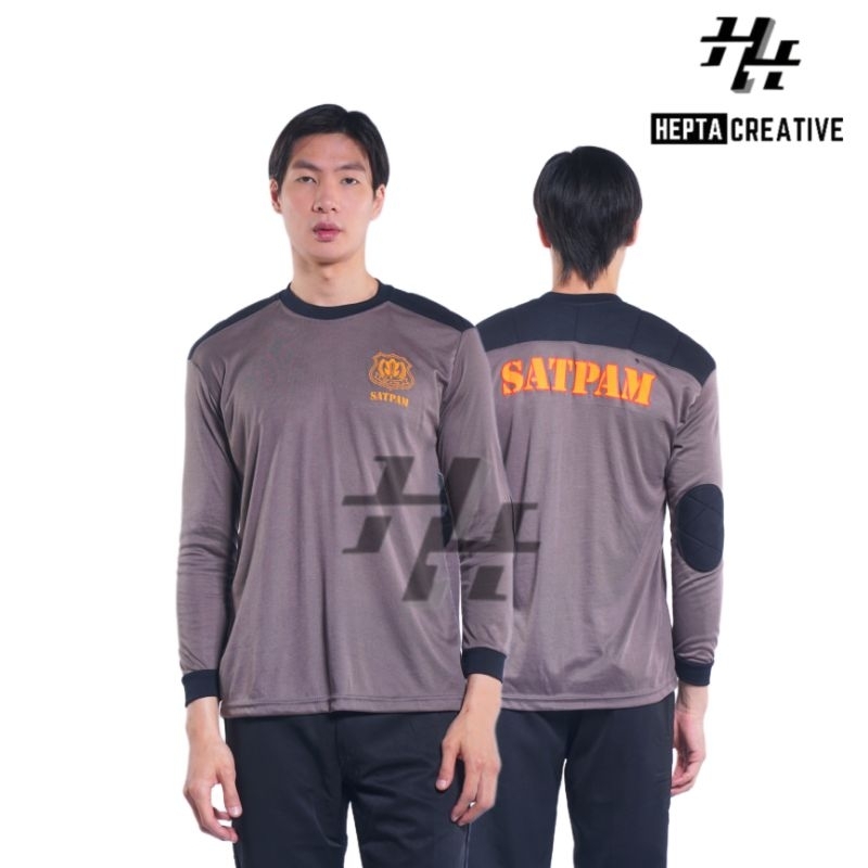 HEPTA CREATIVE KAOS DECKER SATPAM LENGAN PANJANG WARNA COKLAT DECKER SATPAM COKLAT
