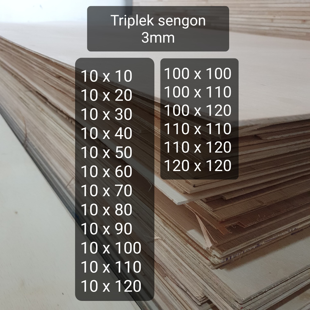 Triplek custom sengon 3mm plywood multiplek halus 2 sisi