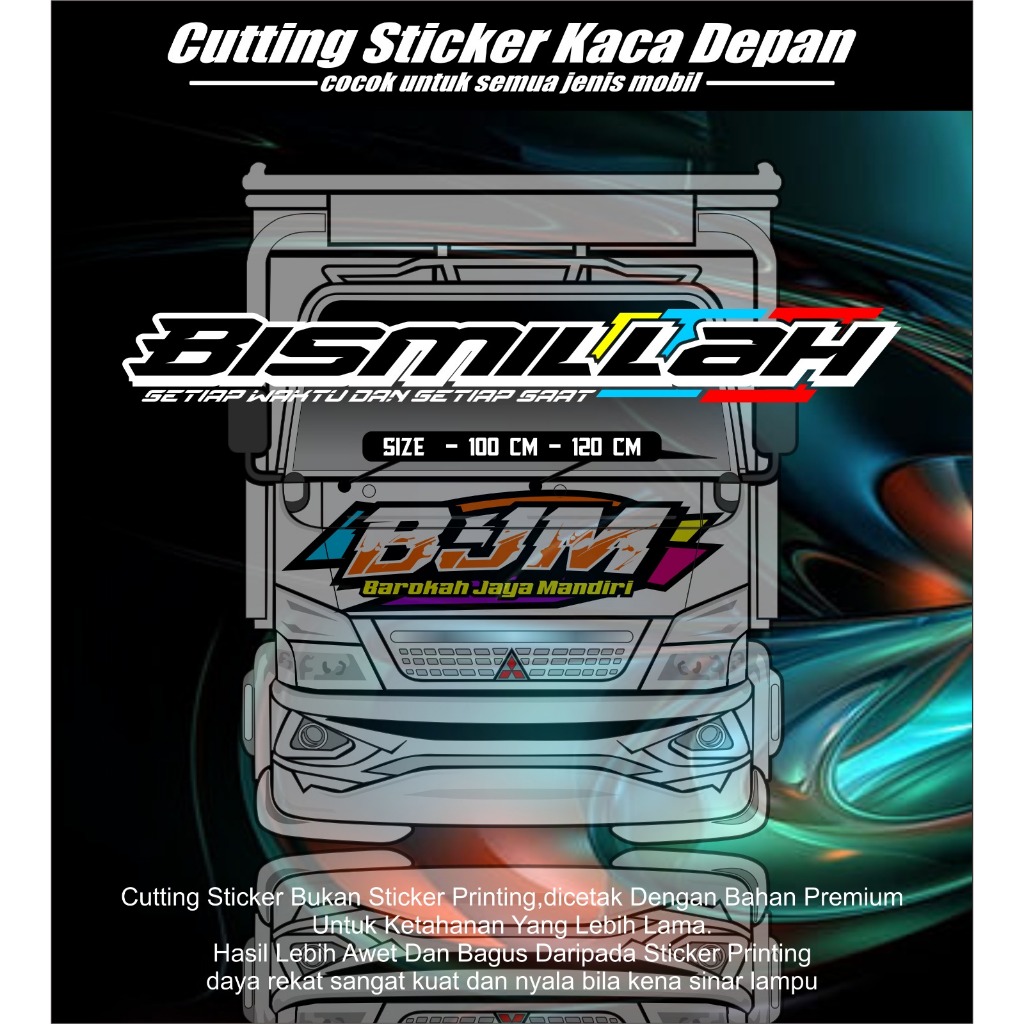 STICKER CUTTING CANA TRUK BISMILLAH / STICKER KACA TRUK BISMILLAH / STICKER CUTTING BISMILLAH - DUNI
