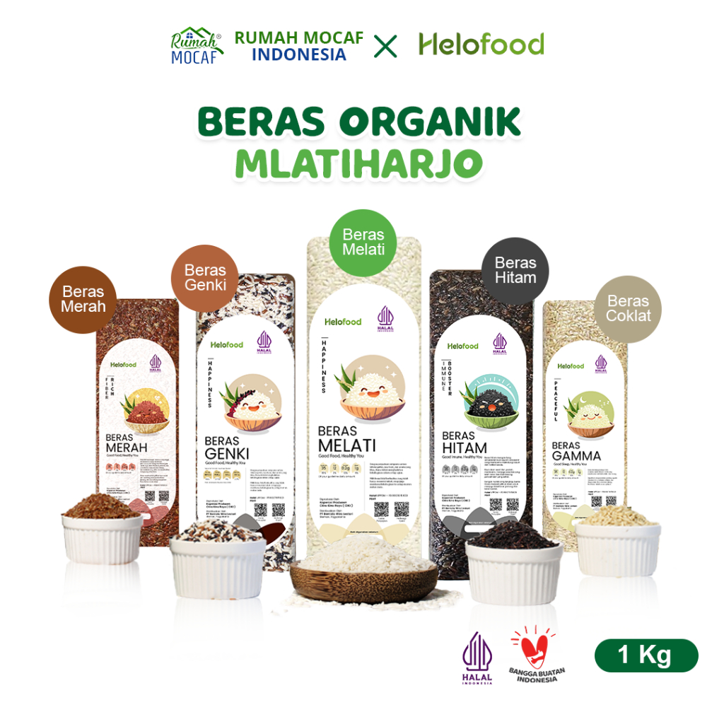 

Beras Organik - Beras Mlati - Beras Merah - Beras Hitam - Beras Coklat - Beras Genki - 1 Kg Alami