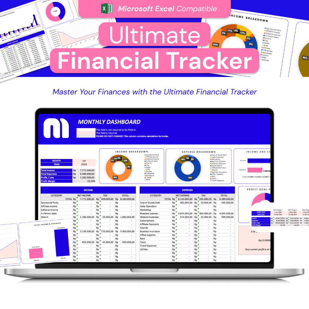 Undated Planner Keuangan Financial Budgeting Planner Book Buku Pembukuan Catatan Keuangan