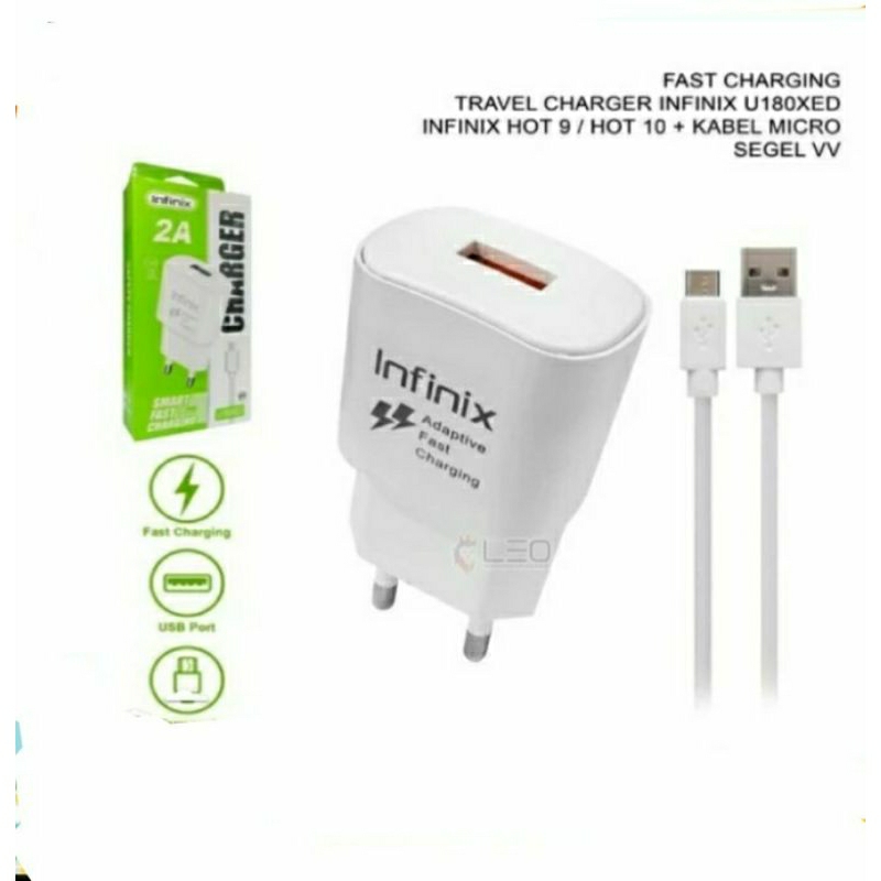 Charger Infinix U180XED 18W 2.4A Support Fast Charging For Micro Usb & Type C