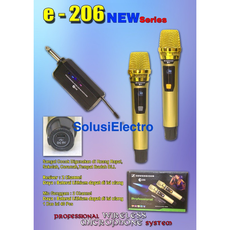 Mic Wireless Sennheizer Double Mic Single Mic