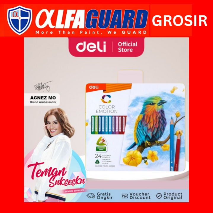 

Deli Pensil Warna Halus 24, 36 Warna Bentuk Segitiga Ergonomis