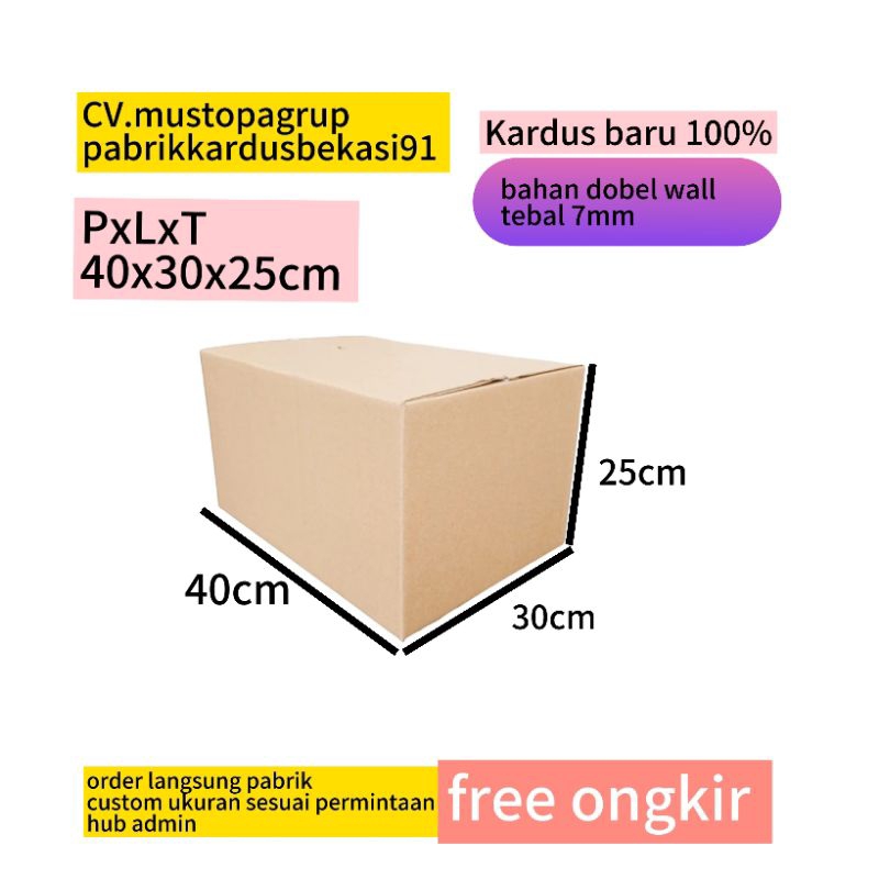 

Kardus Packing Box Karton 40x30x25cm tebal 7mm