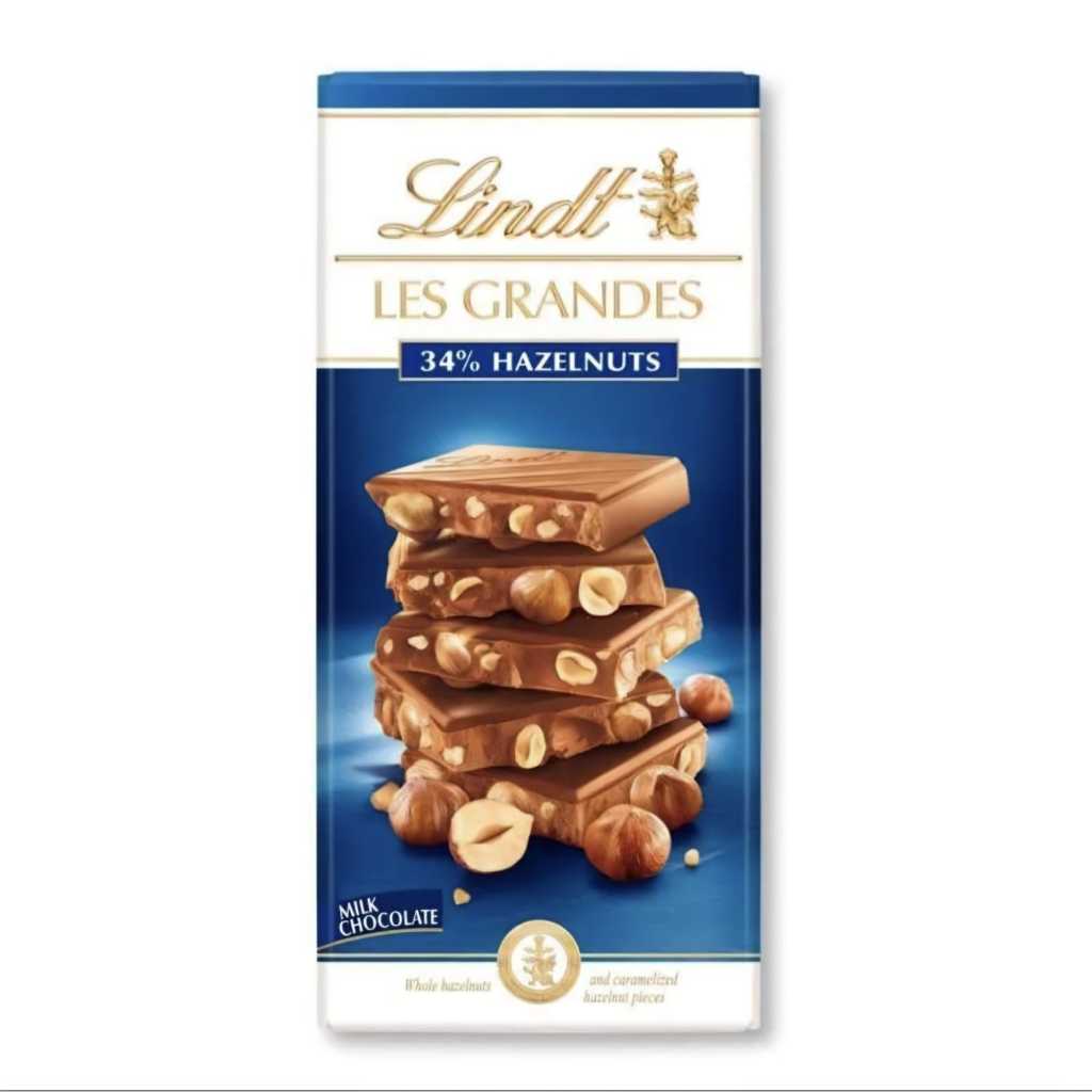 

Lindt Les Grandes 34% Hazelnut Chocolate Coklat