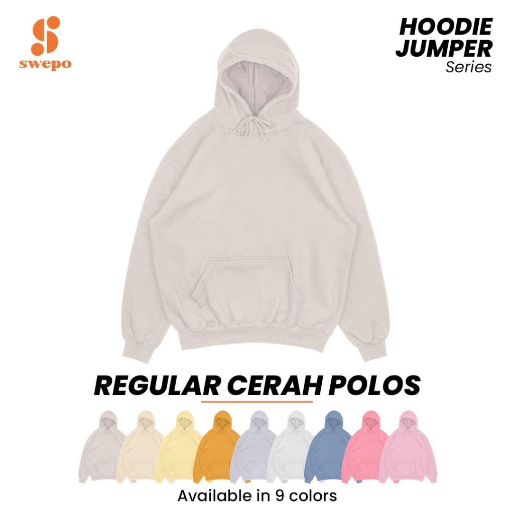 SWEPO Hoodie Jumper Reguler Polos Cerah Hoodie