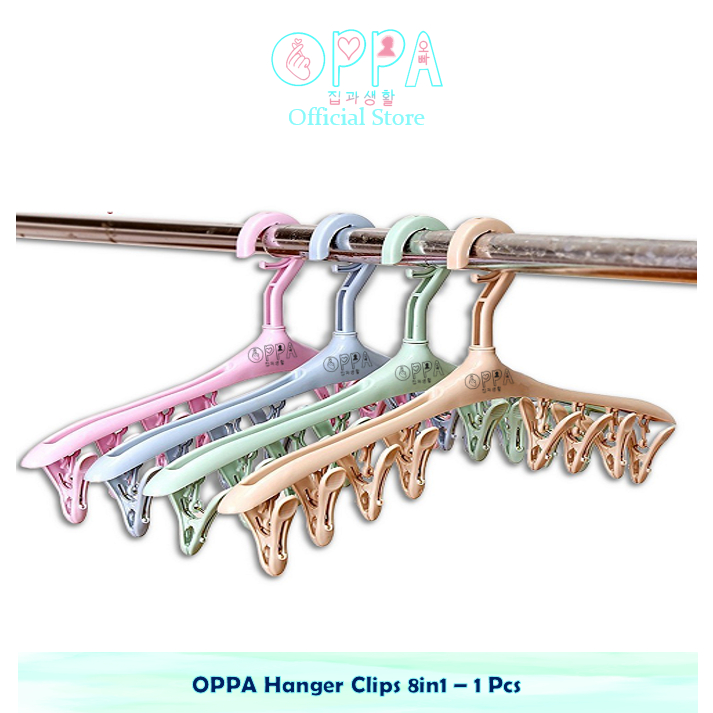 OPPA Hanger Clips 8in1 - 1 Pcs Gantungan Jepit Jemur Kaos Kaki CD Bra Hanger Jepitan Gantungan Baju