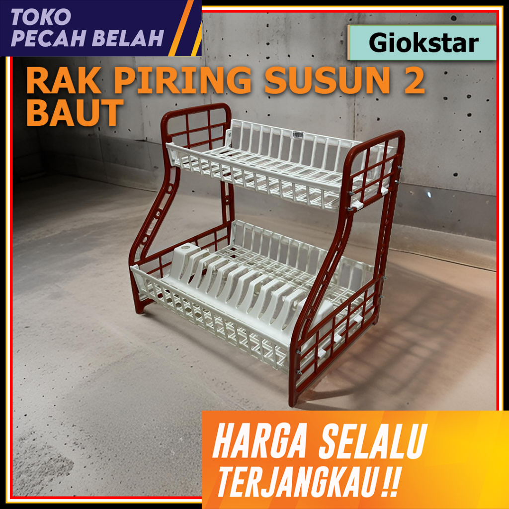 Rak Piring Plastik susun 2 Baut Giokstar