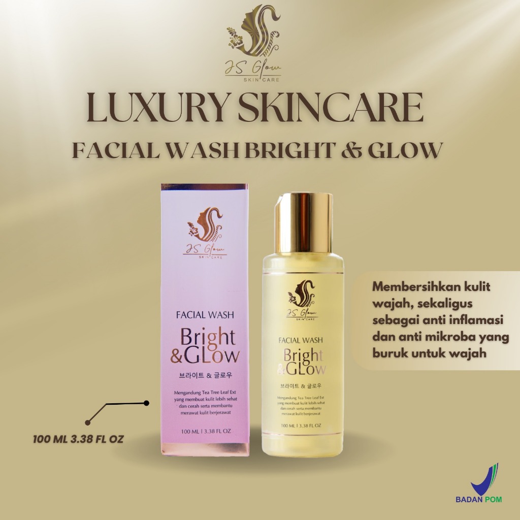 JS Glow Sabun Cuci Muka Facial Wash Bright & Glow Facial Cleanser 100ml