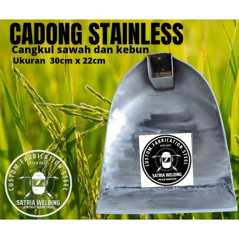 cangkul cadong stainless tebal 1,5mm cangkul stainless cangkul sawah cangkul kebun (daunan saja)