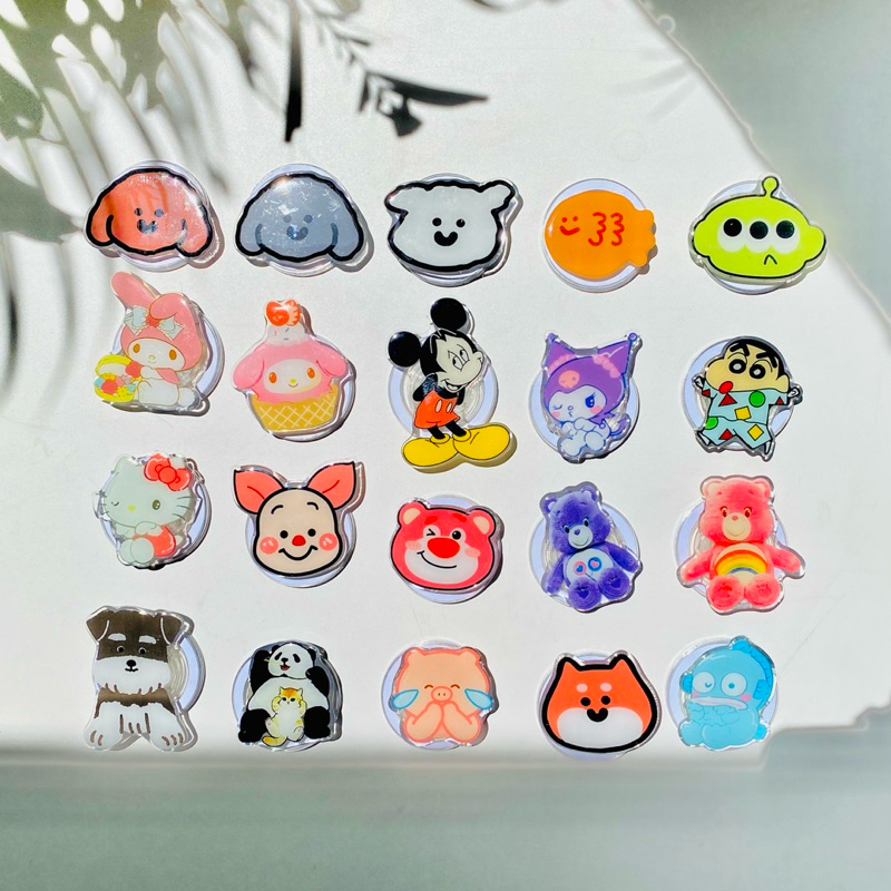 Popsocket Magnet Magsafe Animasi Lucu Piglet Wecarebears Melody Aliens Mickey Mouse Sinchan Helly Lo