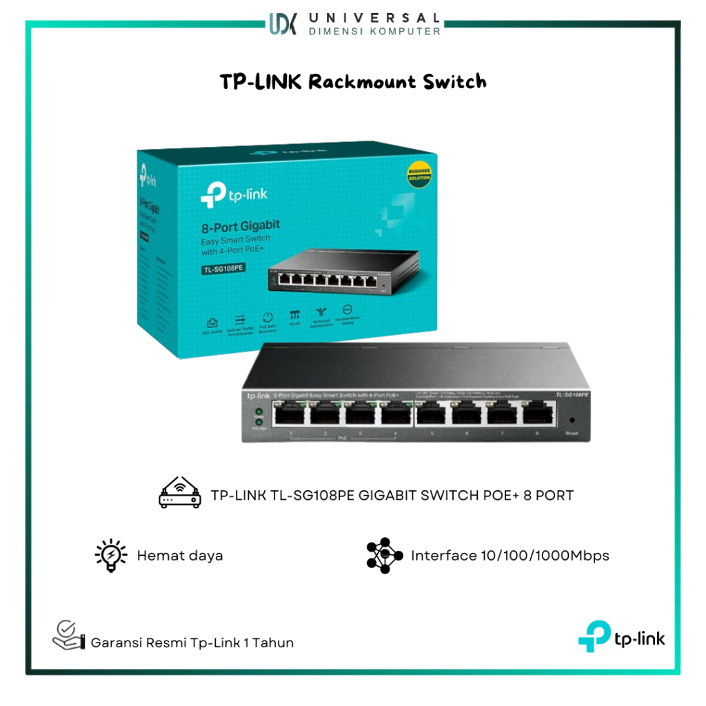 TP-LINK TL-SG108PE GIGABIT SWITCH POE+ 8 PORT