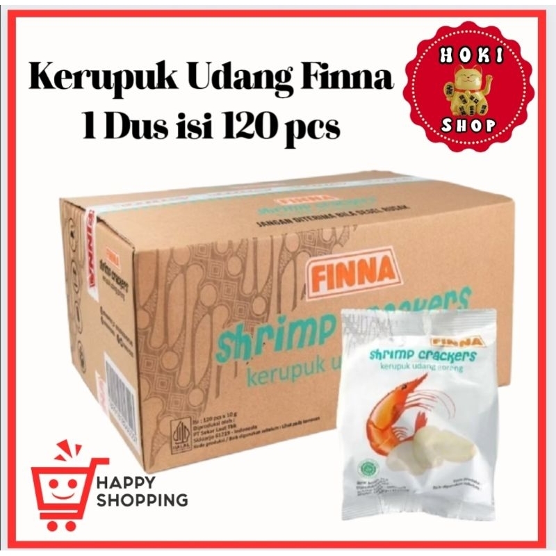 

[INSTAN ONLY] Kerupuk Udang Finna 1dus Isi 120pcs / Kerupuk Udang Siap Makan / Kerupuk Udang Matang