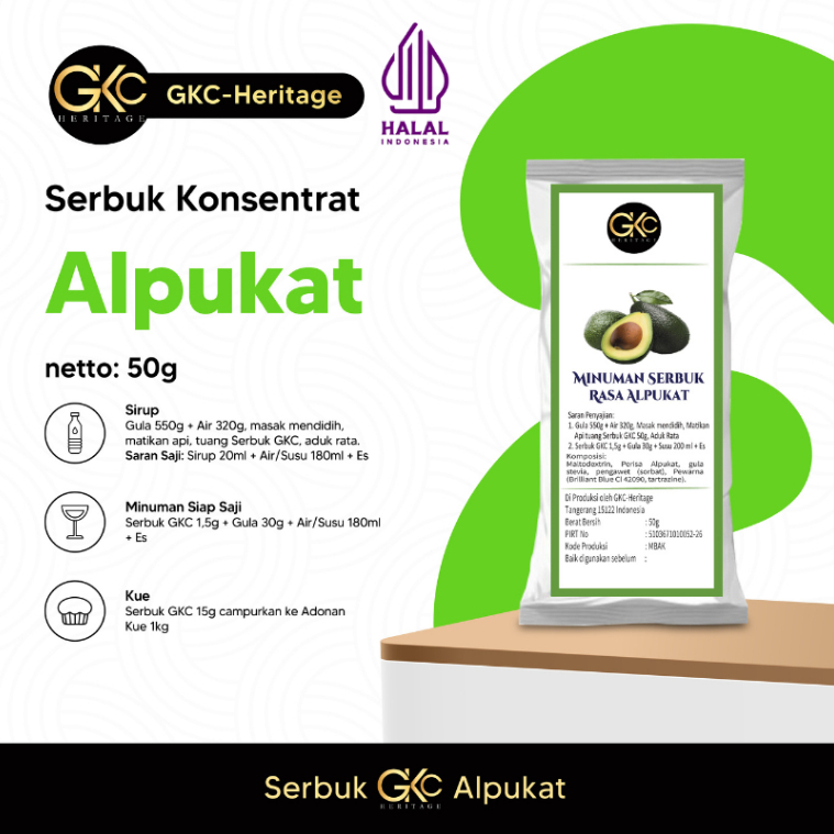 

Bubuk Minuman Alpukat 50gr GKC Heritage Powder