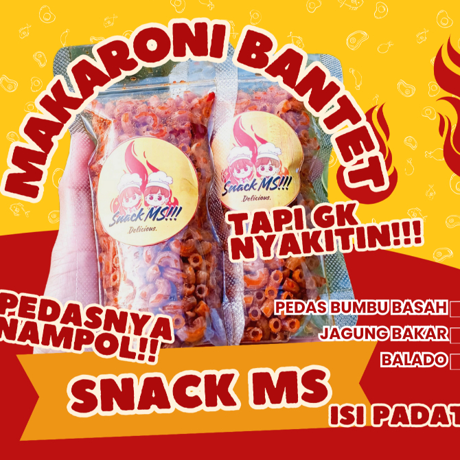 

Cemilan Makaroni Bantet Pedas jagung bakar balado viral Snack MS