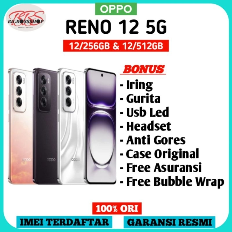 OPPO Reno 12 5G 12/256GB | 12/512GB Garansi Resmi | RENO 12 5G