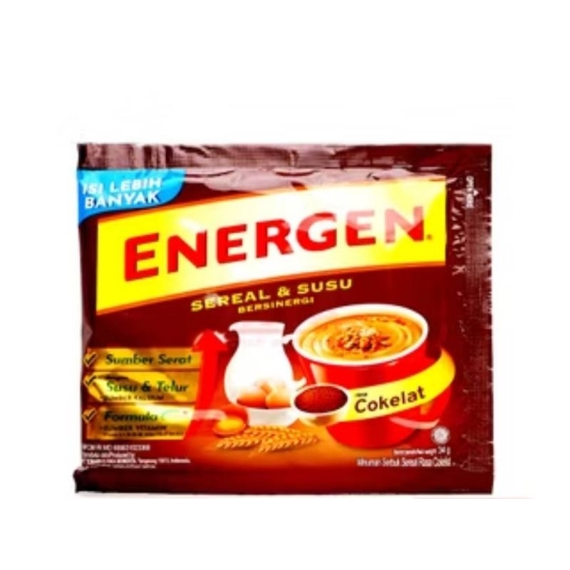 

Energen Sereal & Susu Bersinergi Minuman Serbuk Sereal No.1 di Indonesia Rasa Cokelat X1 Sachet 35G