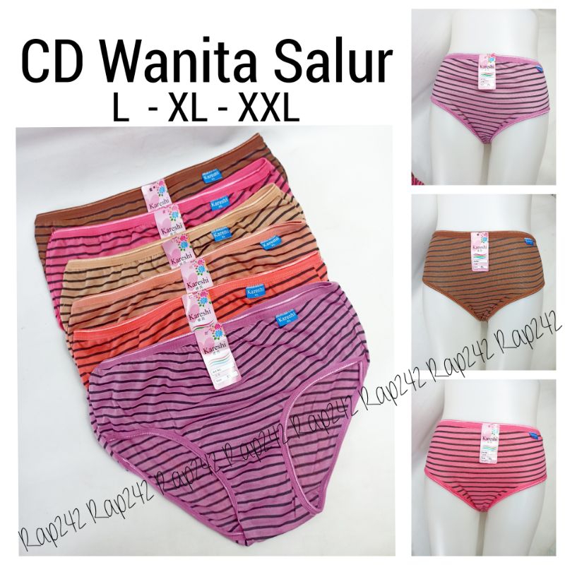 CD Celana Dalam Wanita Dewasa Remaja Motif Salur Ukuran L XL XXL 3L CD SALUR Cewek Cewe Kode A3 Kare