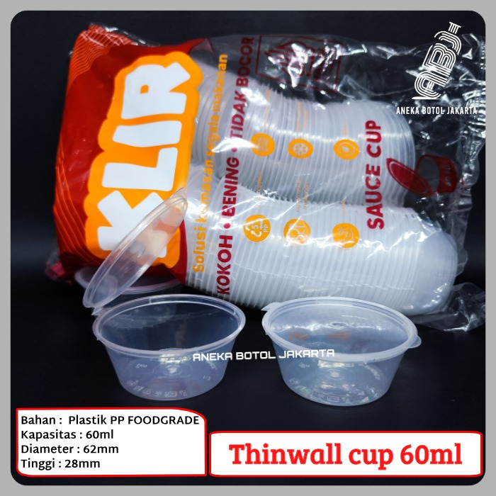 Thinwall cup saus 60ml / cup sauce 60ml / tempat sambal 60ml