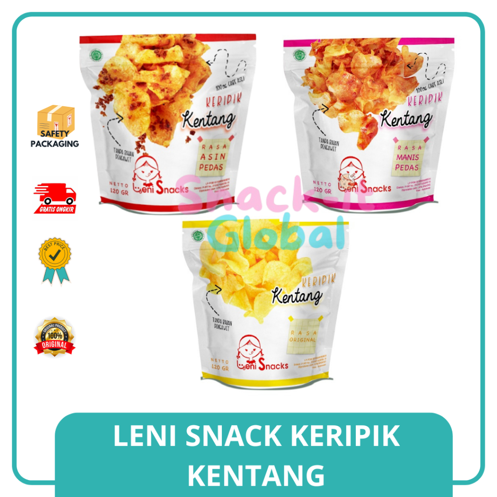 

[GROSIR] Leni Snacks - Keripik Kentang Kripik Kentang 120 gram