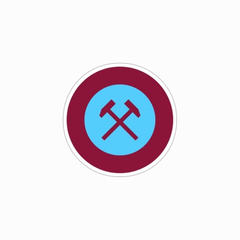 

sticker West Ham United irons logo vintage retro klasik stiker