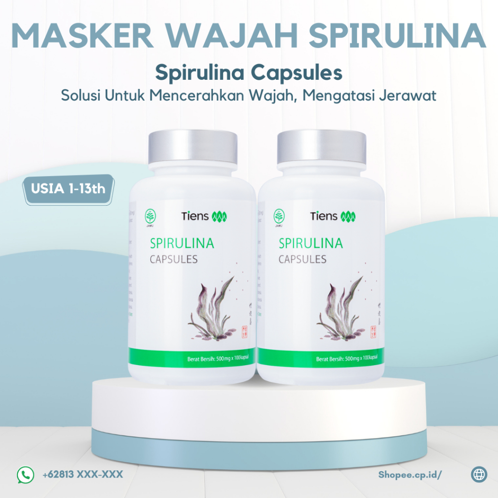 MASKER WAJAH SPIRULINA TIENS MASKER KOMEDO MASKER JERAWAT SOLUSI UNTUK MENCERAHKAN WAJAH DAN MENGATA