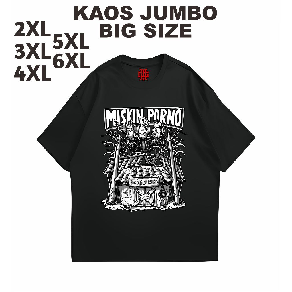 Cavenza Official BIG T-SHIRT MISKIN PORNO Kaos jumbo Vintage Lengan pendek Streatwear unisex