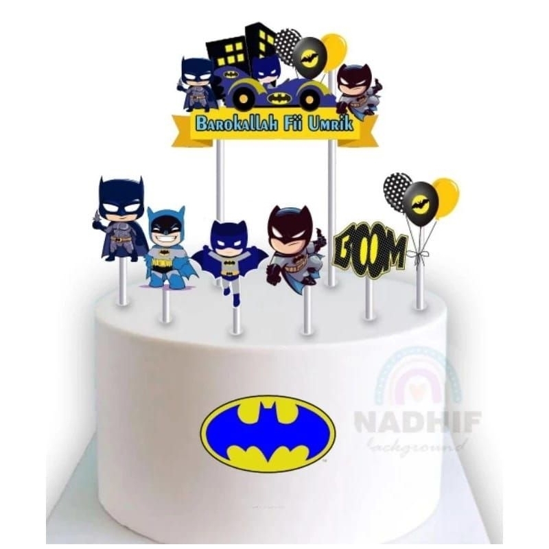 Toper karakter Batman,toper hiasan kue Batman,toper happy birthday Batman toper toper cake Batman