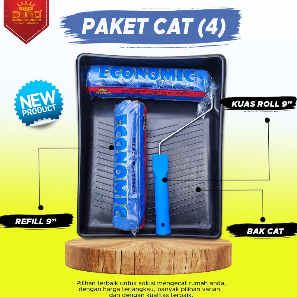 Sekarang Puas PAKET Bak Cat  Kuas Roll 9 inch  Refill  Bak Cat Tembok  Kuas Roll Tembok  Bak Cat Cai