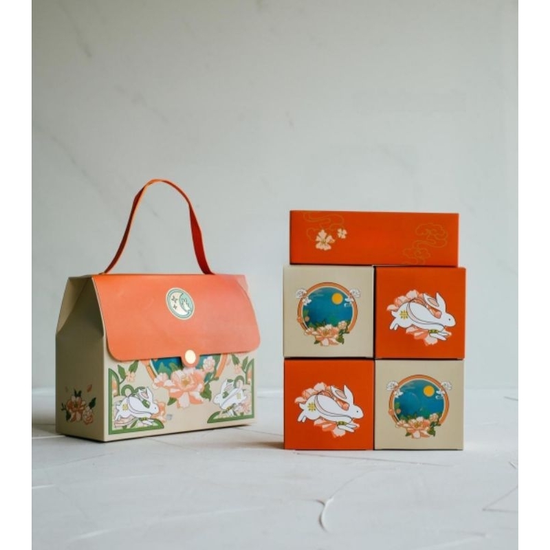 

Kotak Tas + 5 Kotak Inner Mooncake box hampers kue bulan