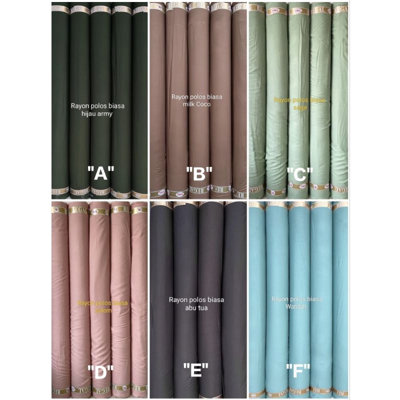 Kain Katun Rayon Polos viscose Premium import (0.5" Meter)