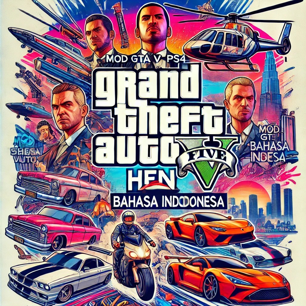 GTA V MOD PS4 HEN BAHASA INDONESIA VIA FLASHDISK 128 GB / HARDISK
