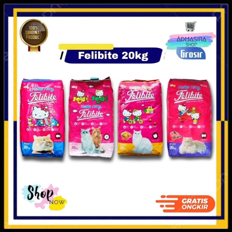 FELIBITE 20KG Makanan Kucing 1 karung sak 20 kg Dry Fat Food