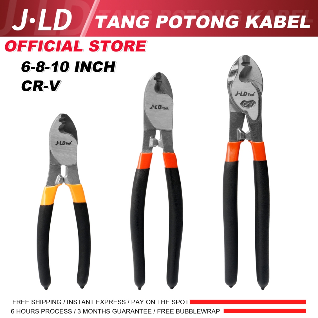 JLD Tang Potong Kabel 6-8-10inch Cable Cutter CR-V Alat Pemotong Kabel Kawat Tang tool