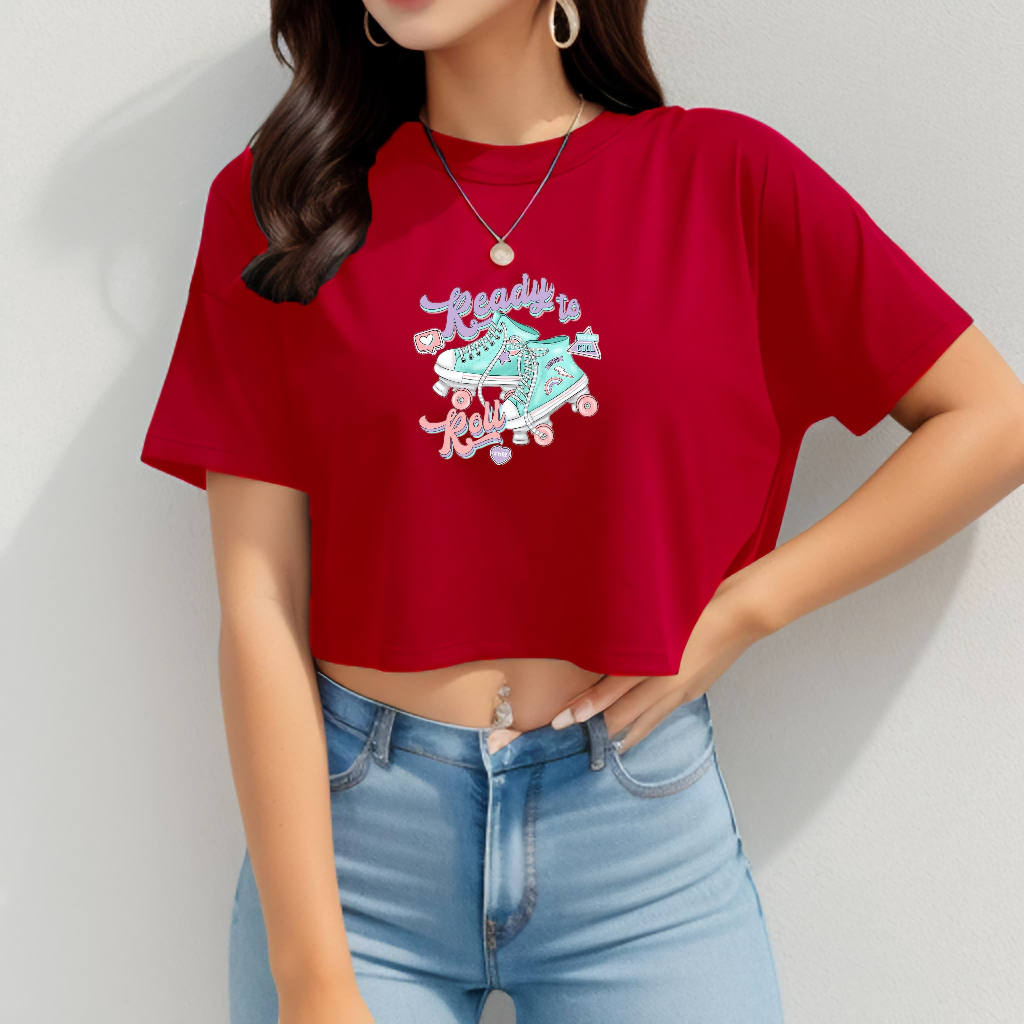 KAOS CROP TEE PAKAIAN WANITA CROP TOP DT94 ATASAN CEWEK ABG REMAJA DEWASA ALA KOREA STYLE KOREAN TER
