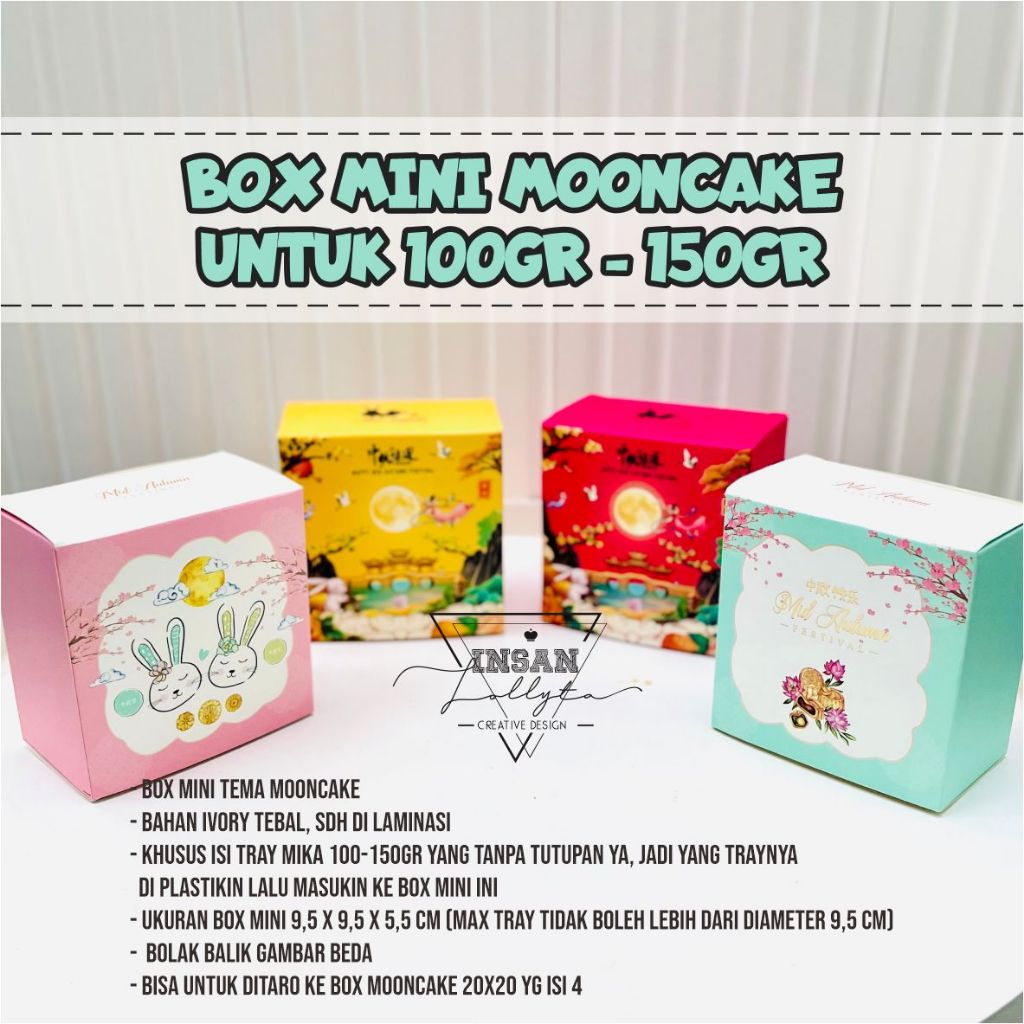 

Box mini mooncake / kotak mini mooncake 75gr, 80gr, 100gr, 125gr, 150gr Authentic & Pastel DOFF