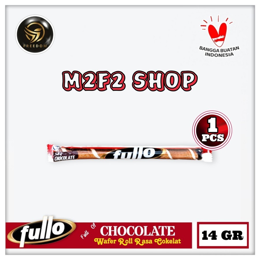 

Fullo Stick Roll Full Of Chocolate | Wafer Stik Krim Rasa Cokelat Original - 14 gr (Kemasan Satuan)