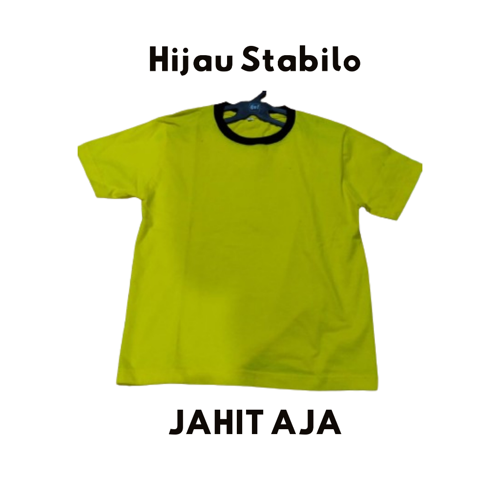 KAOS ANAK POLOS IJO STABILO LENGAN PENDEK COMBED 24S PREMIUM
