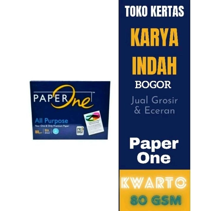 

PaperOne Kwarto Q 80 GSM Kertas HVS ukuran Quarto