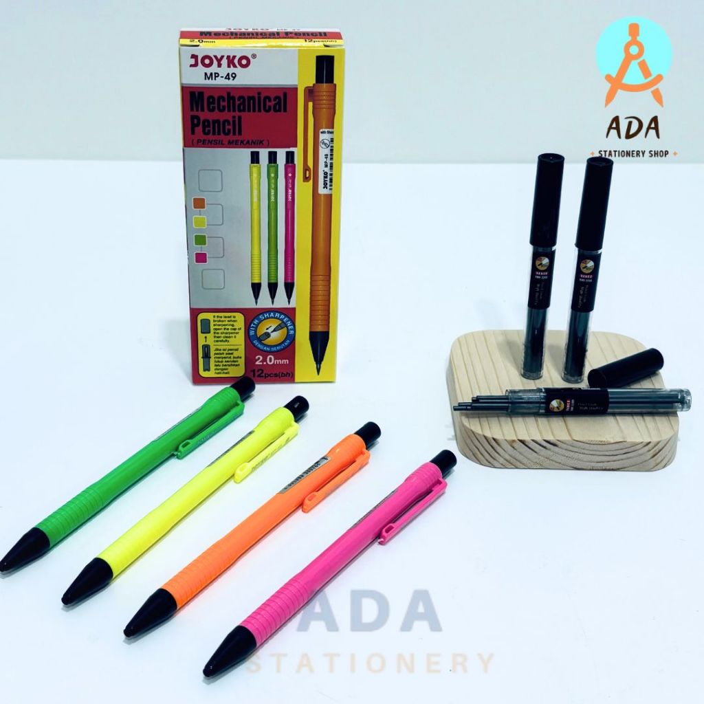 

paket pensil mekanik JOYKO 2.0mm + isi pensil VANCO 2.0mm