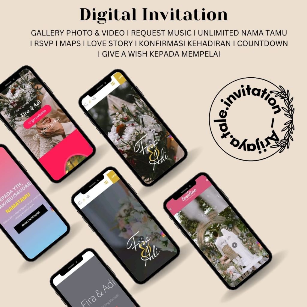 Undangan Digital Website Pernikahan custom | Tanpa Foto & Foto | Undangan Digital Website [TEMA EXCL