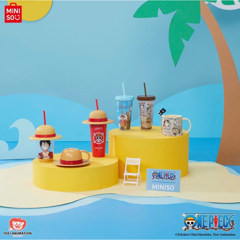 Miniso x One Piece ‼️ Tumbler Plastik Sedotan One Piece Luffy Collections