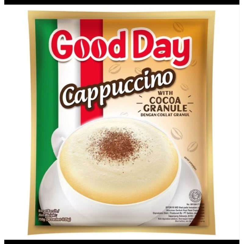 

GOOD DAY CAPPUCINO WITH COCOA GRANULE Rencengan isi 10 pcs